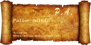 Paller Anikó névjegykártya